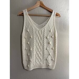 blu pepper ivory cream sleeveless sweater size small